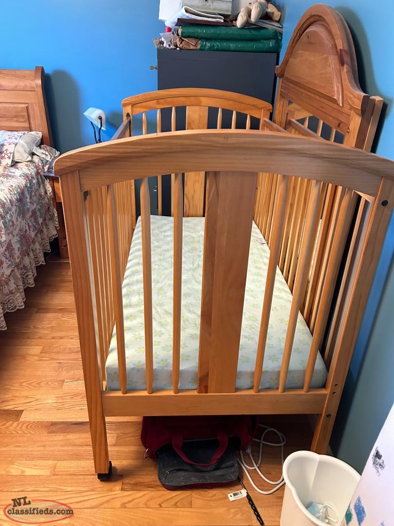 full size solid wood crib and mattress St. John's, Newfoundland