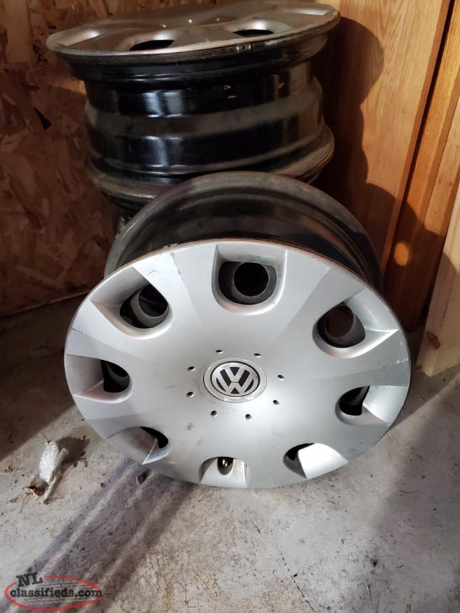 16 In.volkswagen Steel Rims With Hubcaps Newfoundland