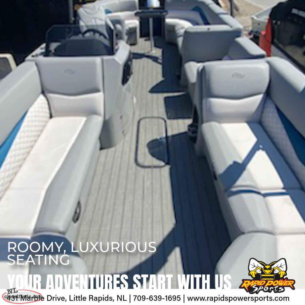 2022 MANITOU ENCORE 250 with 100 HP HONDA OUTBOARD MOTOR Little