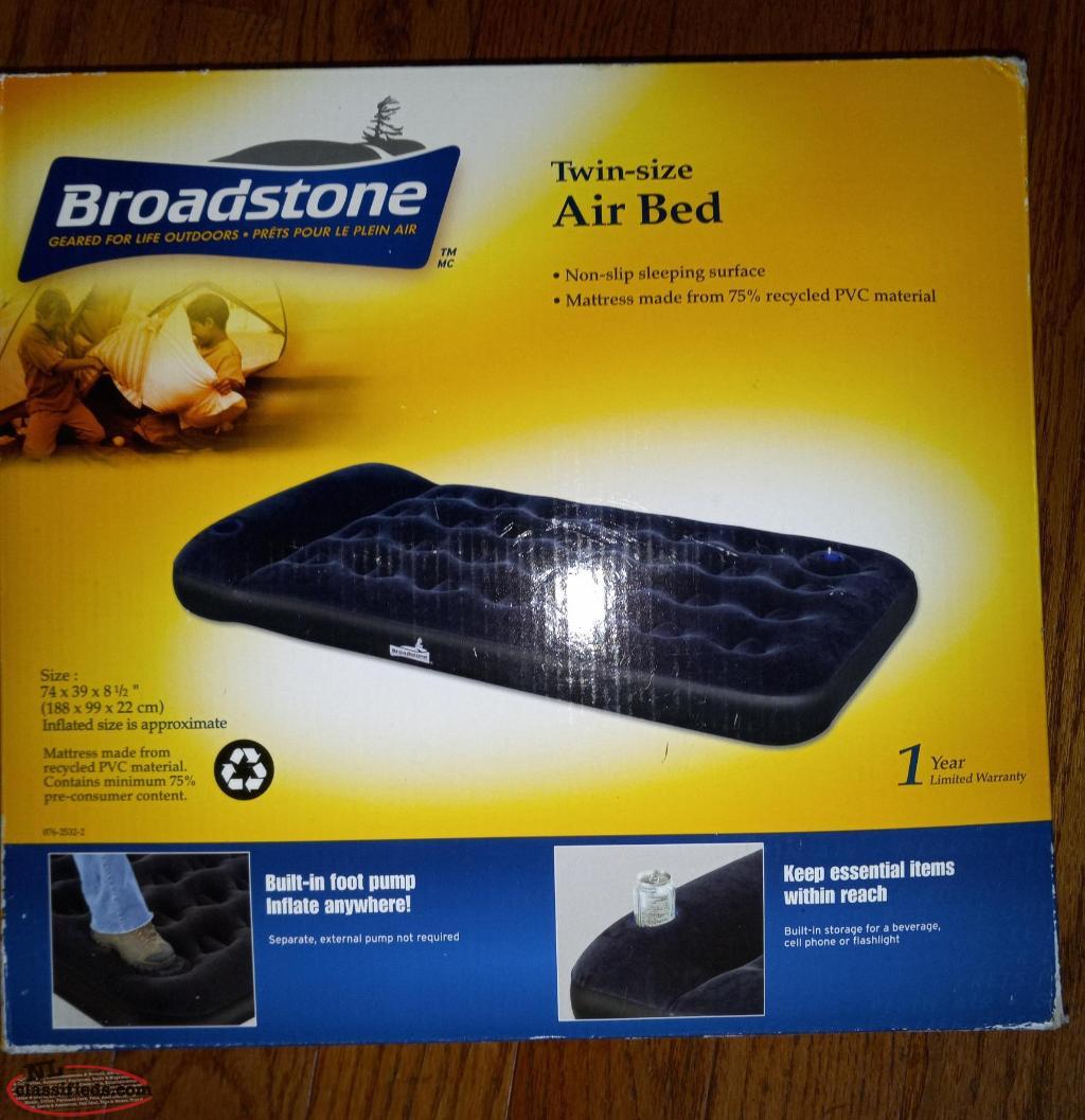 Broadstone Twin size Air Bed pump built in new St. John's