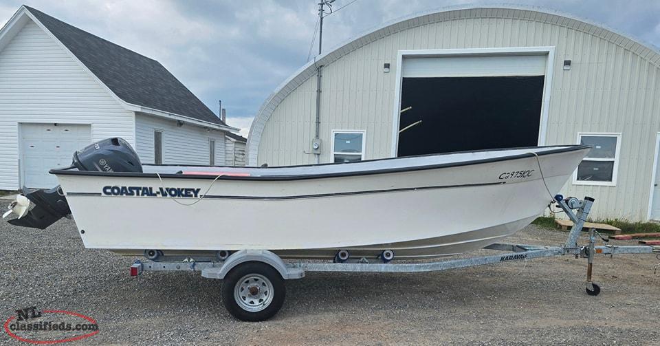 Used 18 Coastal boat with 70hp Yamaha outboard and 2 year old Karavan