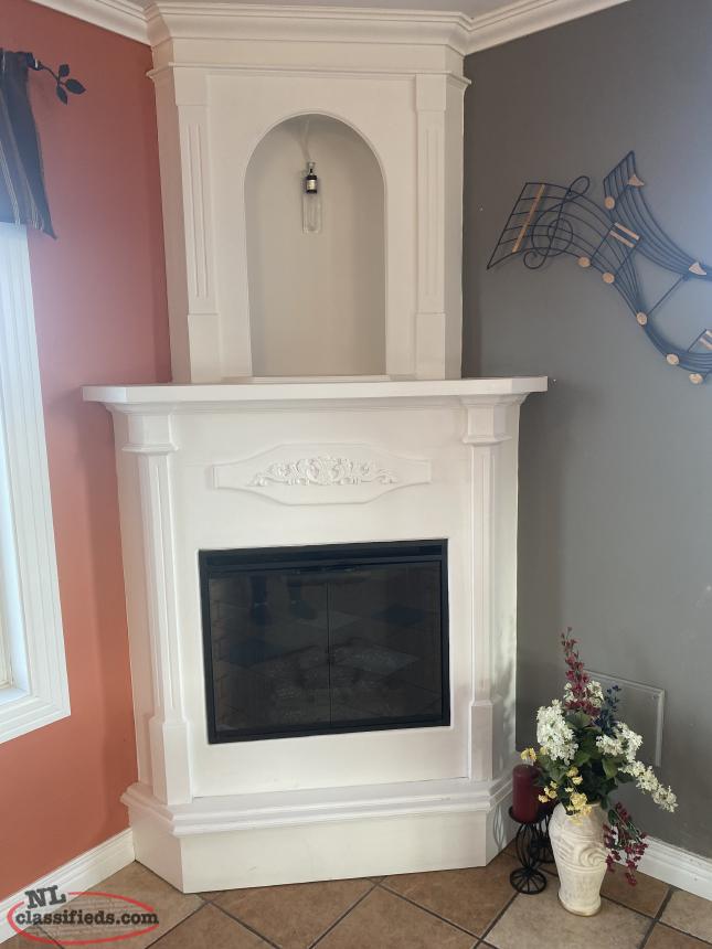 Custom Built Corner Unit With Electric Fireplace Insert. Whiteway